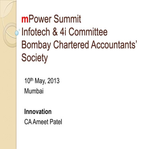 mPower Summit - Innovation