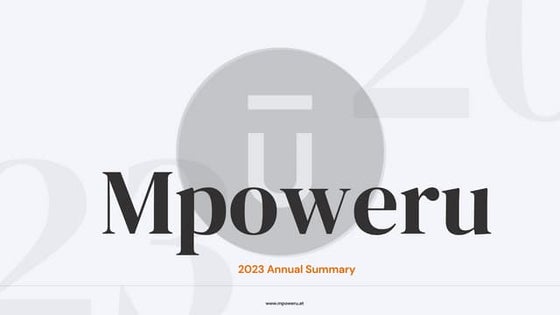 Mpoweru Venture Capital 2023 Investment Report