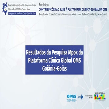Resultados da Pesquisa Mpox da Plataforma Clínica Global OMS  Goiânia-Goiás