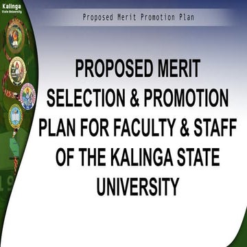 Merit Promotion Plan for Faculty of Kalinga State University | PPTX