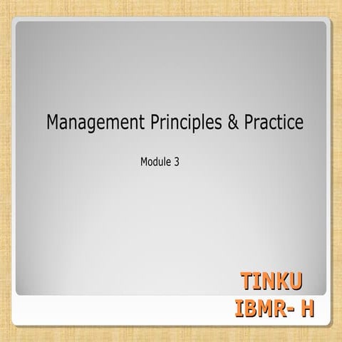 Management principles and practices 