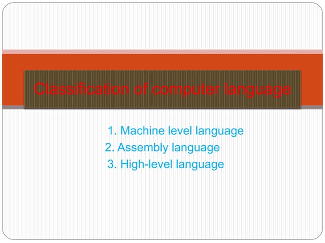 High level and Low level Language