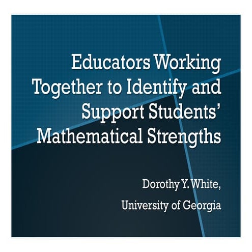 Math Education Dorothy White