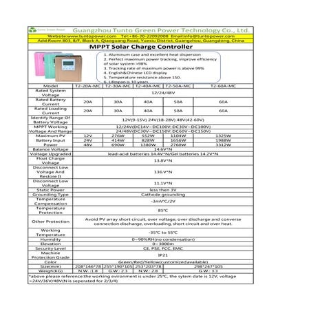 Mppt solar charge controller catalogue | PDF