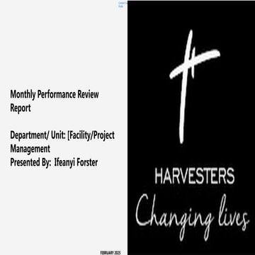 Monthly Management report for facilities