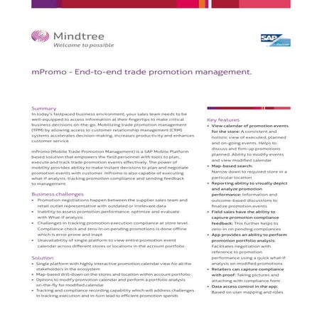 mPromo - End-to-end trade promotion management.
