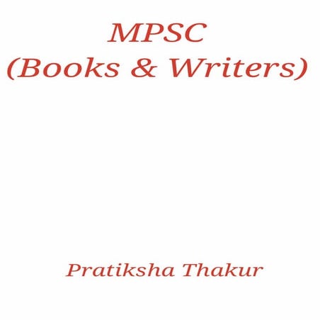 MPSC (Books and Writers) | PDF