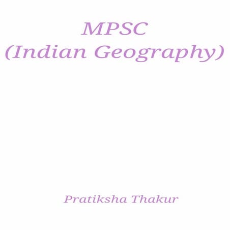 MPSC (Indian Geography) | PDF