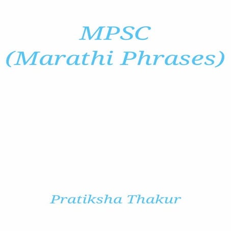 MPSC (Marathi Phrases) | PDF