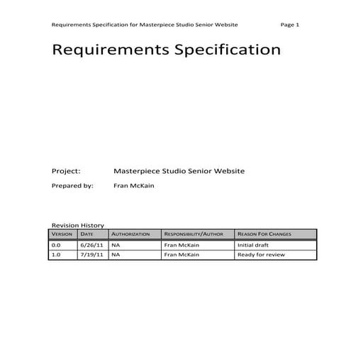 Mps requirements specification
