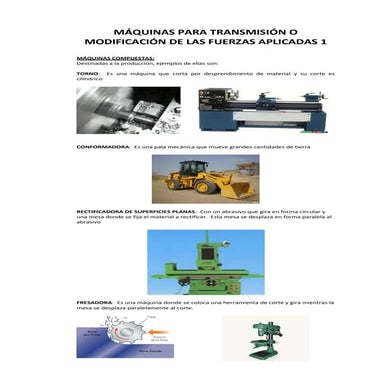 Máquinas para transmisión o modificación de las fuerzas aplicadas 1