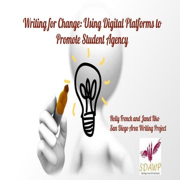 Writing for change: using digital platforms to promote student agency ~ cate ...