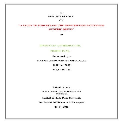 A Study of generic drugs