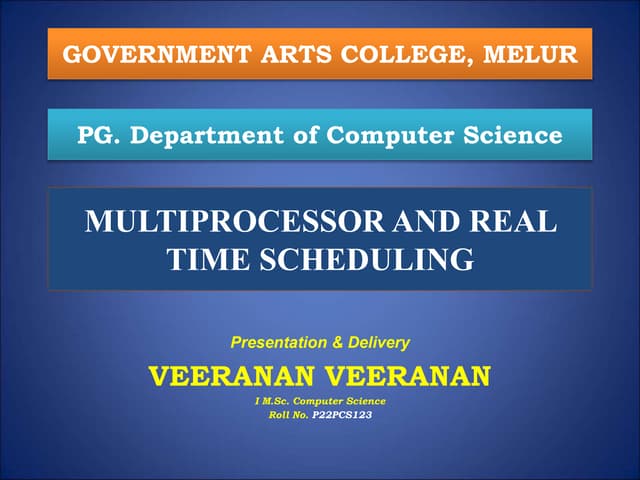 CS 23 Operating System Design Principles_MULTIPROCESSOR AND REAL TIME SCHEDULING