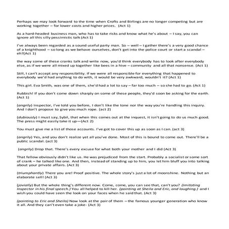 Mr Birling Key Quotes | DOCX