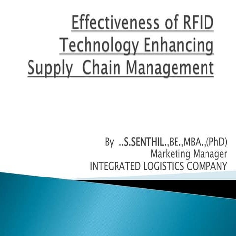 Mr. Shan Senthil - effectiveness of rfid technology enhancing supply chain ma...