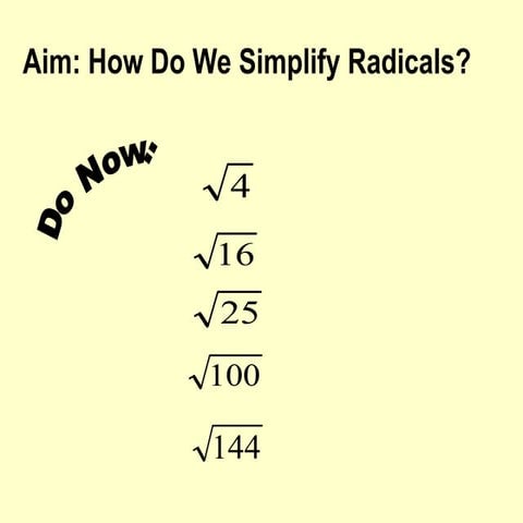 7.2 simplifying radicals | PPTX
