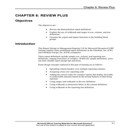 Mr20 enus 06-Report Design in Management Reporter 2.0 for Microsoft Dynamics®...