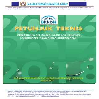 Pedoman dak bidang kb tahun 2016