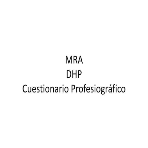 Mra dhp cuestionario