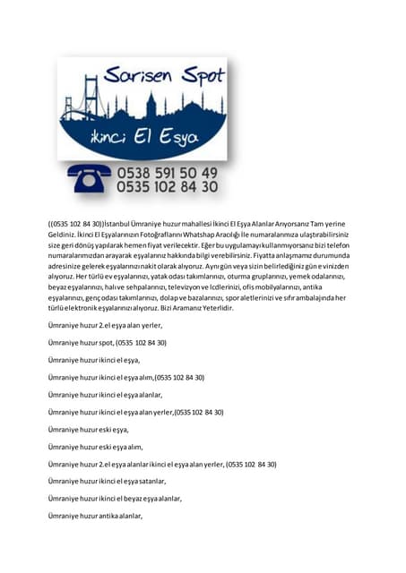 ümraniye huzur ikinci el eşya alan yerler((0535 102 84 30))