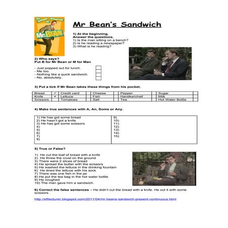 Mr Bean's Sandwich  - EFL