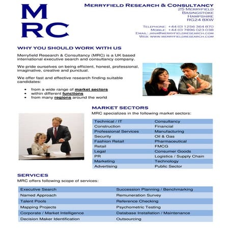 Merryfield Research Brochure 