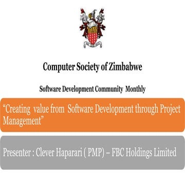 Creating value from Software Development though Project management