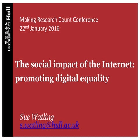  Seven critical lenses for exploring the social impact of the internet and promoting digital equality.