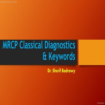 MRCP Classical Diagnostics and Keywords.