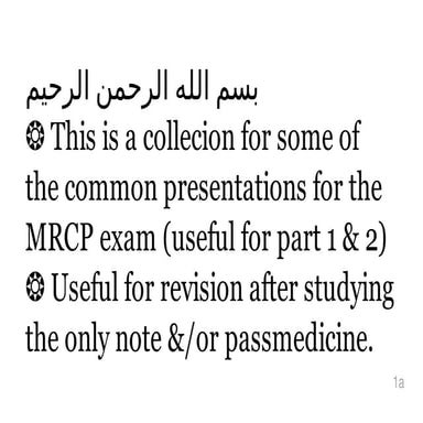 MRCP Classical Presentations