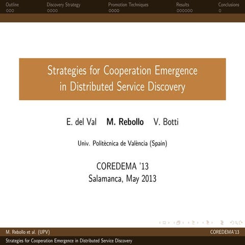Strategies for Cooperation Emergence in Distributed Service Discovery