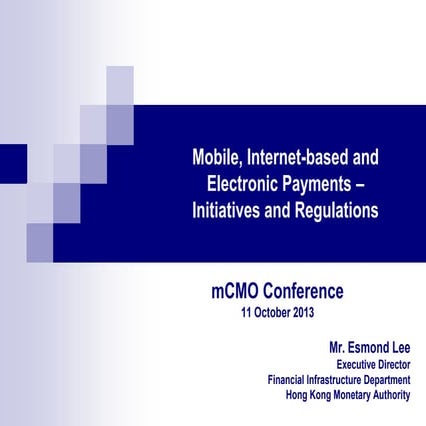 mCMO Conference 2013 - Mobile, Internet-based and Electronic Payments – Initi...