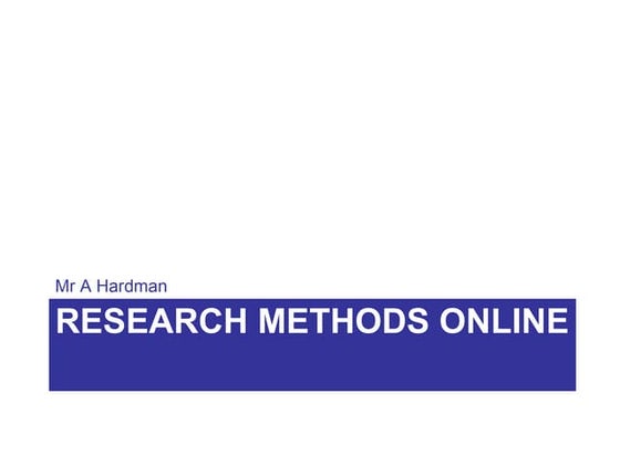 Research Methods Online