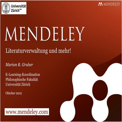 Mendeley - Literaturverwaltung und mehr!