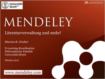 Mendeley - Literaturverwaltung und mehr!