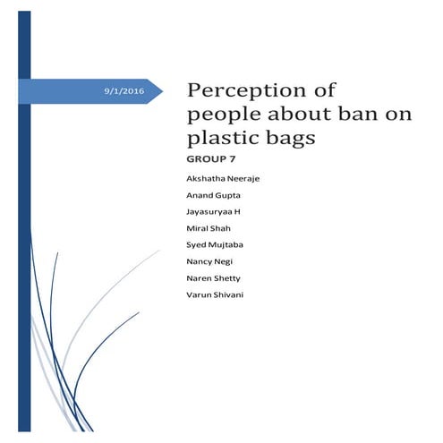 Perception of People about ban of plastic bags in India