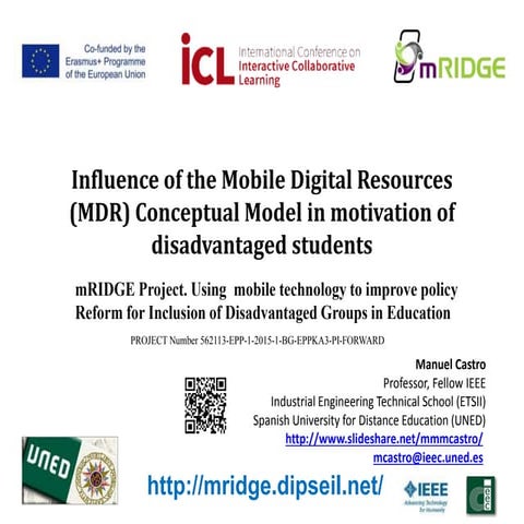 Influence of the Mobile Digital Resources (MDR) Conceptual Model in motivatio...