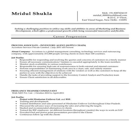 Resume: Mridul Shukla