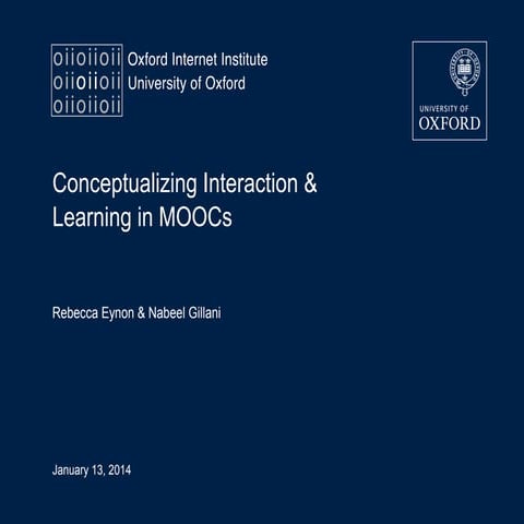 Towards conceptualising interaction and learning in Massive Open Online Cours...