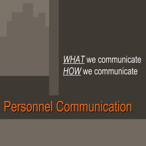Personnel Communication I | PPT
