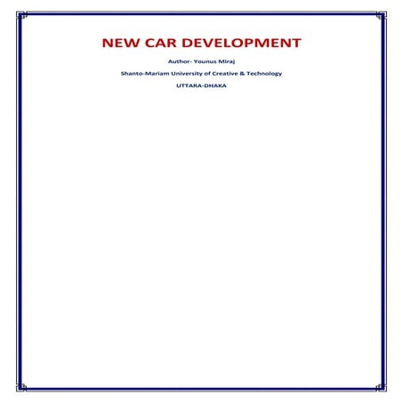 NEW CAR DEVELOPMENT