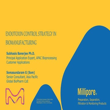 Endotoxin Control and Clearance in Biomanufacturing