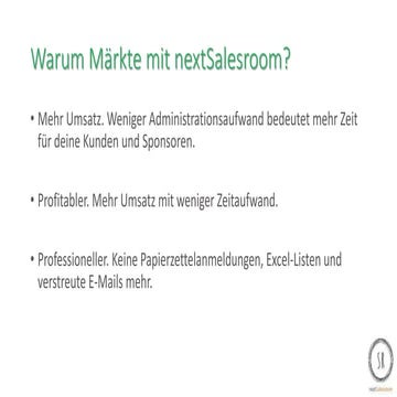 Märkte mit nextSalesroom