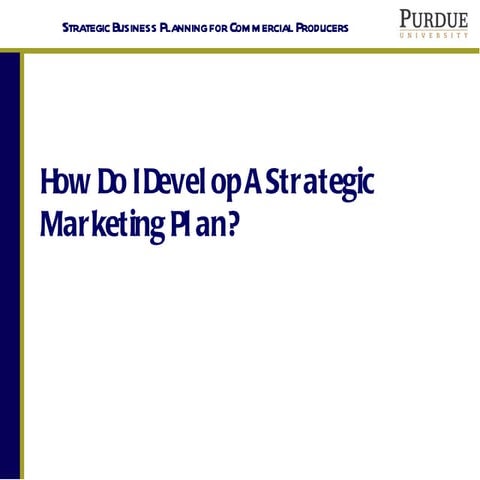 Strategic Marketing Plan