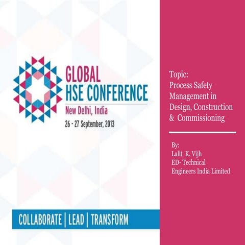 Process Safety Management in Design, Construction &  Commissioning | Lalit  K...