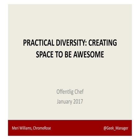 Creating Space to Be Awesome -- Offentlig Chef