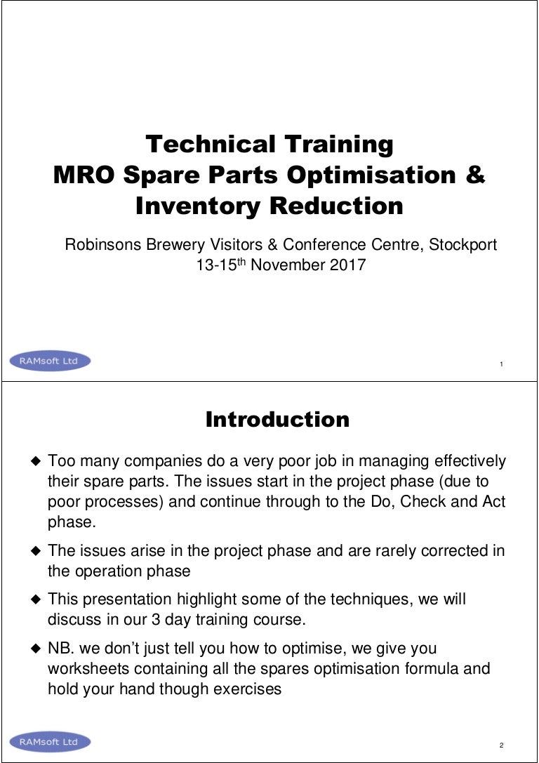 Mro Spare Parts Optimization Reviewmotors Co Mro Spare Parts Optimization Reviewmotors Co