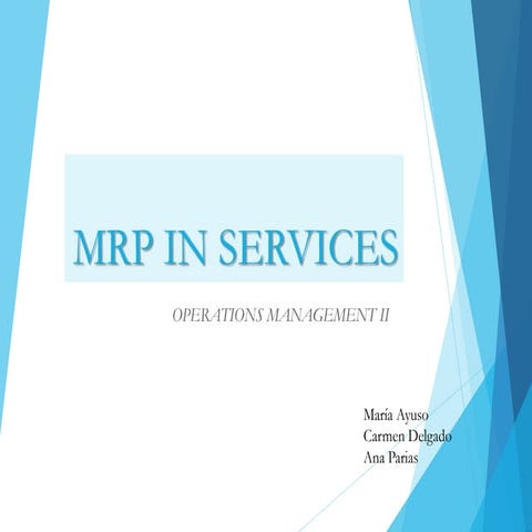 MRP IN SERVICES & ERP