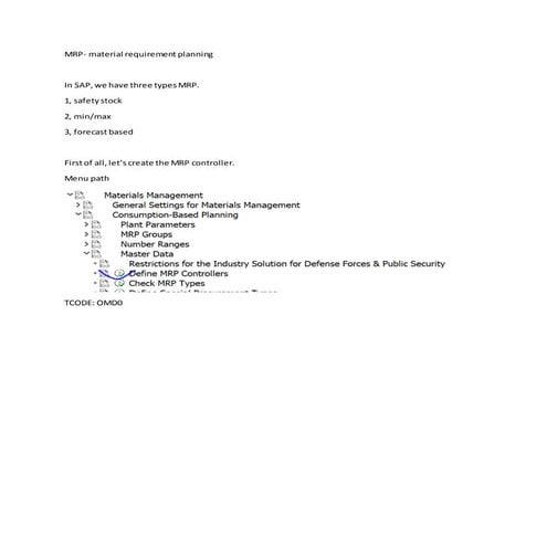 MRP basic setting--By Guangfu(David)